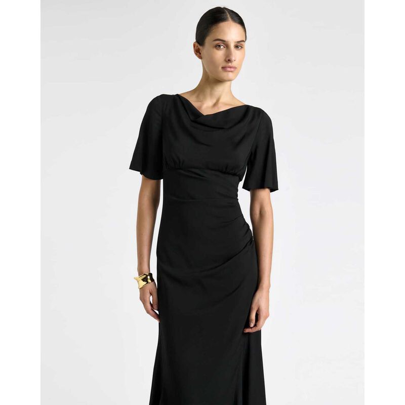Cue Short Sleeve Ruched Midi Dress image number 3